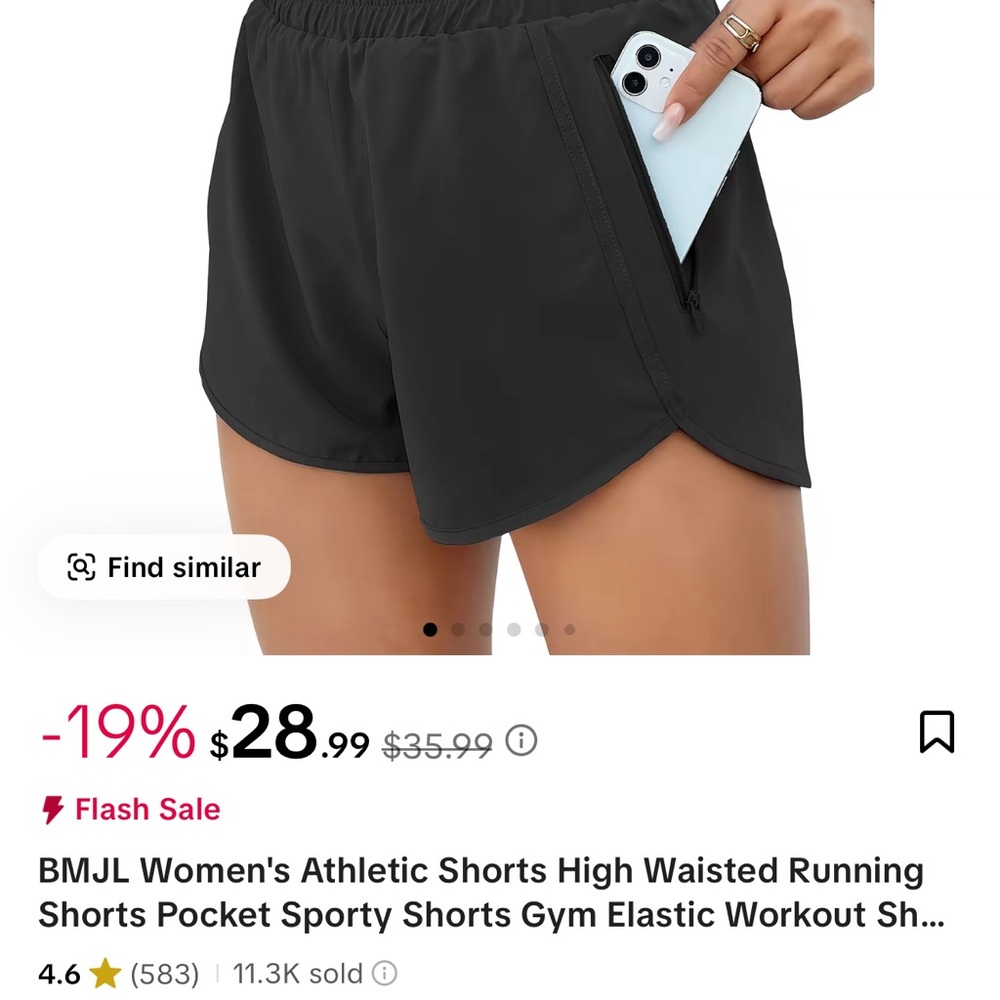 BMJL Women's High Waisted Black Athletic Shorts